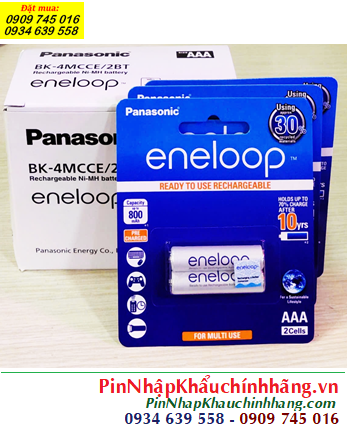 Combo 1Hộp 10vỉ 2viên (=20 viên) Pin sạc AAA 800mAh 1.2v Panasonic Eneloop BK-4MCCE/2BT_Giá chỉ 1.790.000/ Hộp 20viên